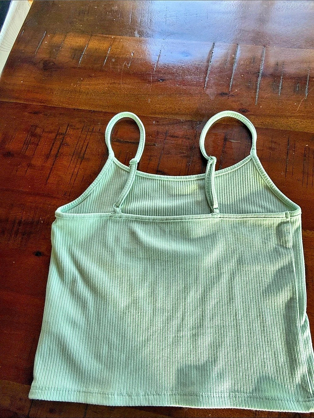 American Eagle AE Main Squeeze Cami Ribbed Set Green & Cream Small BUNDLE